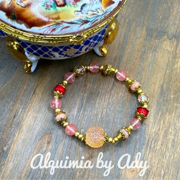 Gold vintage vibe rose gold bracelet